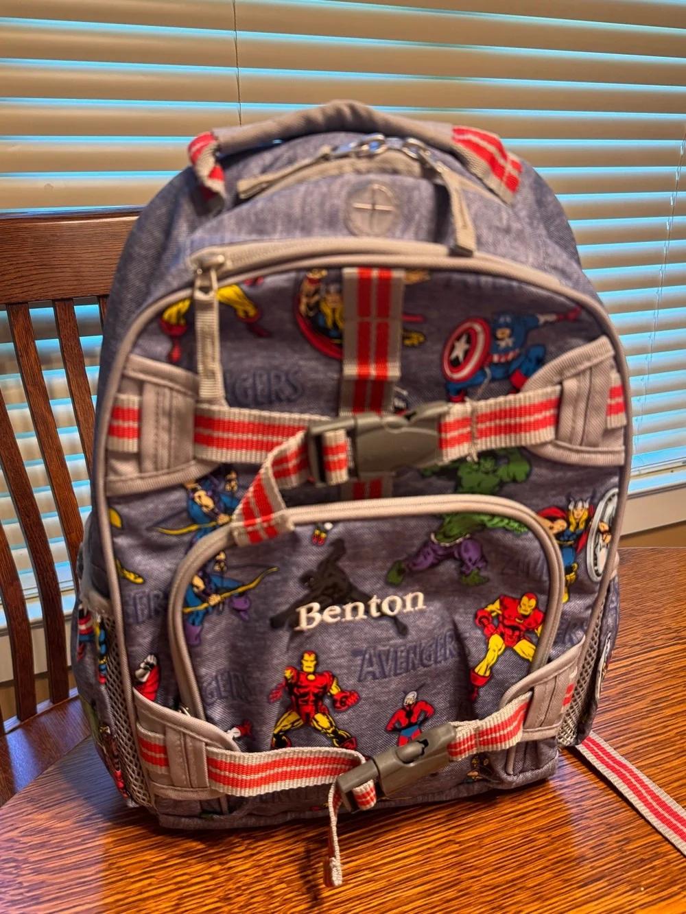 Pottery Barn Kids Mackenzie Marvel Avengers backpack and Lunchbox Superheroes